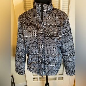 Patterned Quilted Jacket-SHEIN Size Small, 4